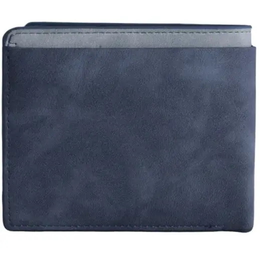 Urban Man Easton Cutout Detail PU Wallet Navy Back